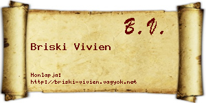 Briski Vivien névjegykártya